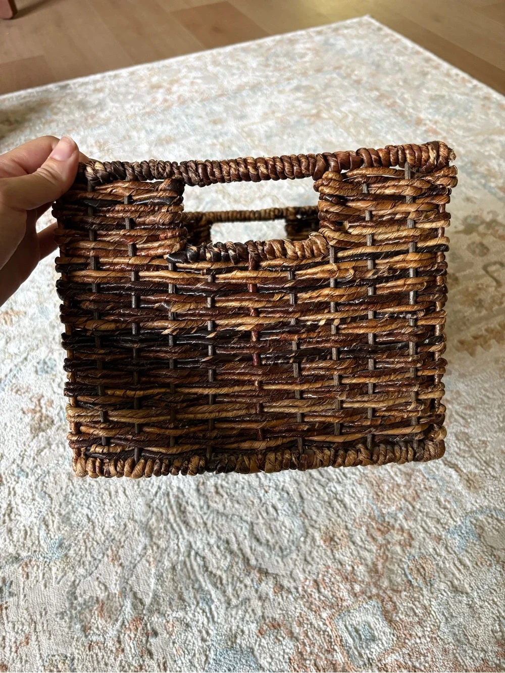 Target Woven Tote Bag in Dark Brown and Tan